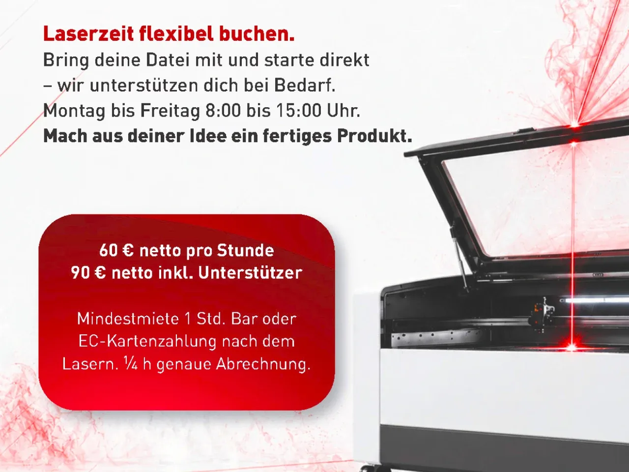 LASERZEIT MIETEN, nicht nur für Studenten.